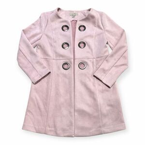 CHARLIE PAIGE Women’s Blush Pink Faux Suede Grommet Front Coat Size Medium